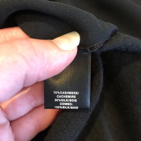 Lafayette 148 black cashmere silk layered sweater top size Medium - Picture 10 of 13